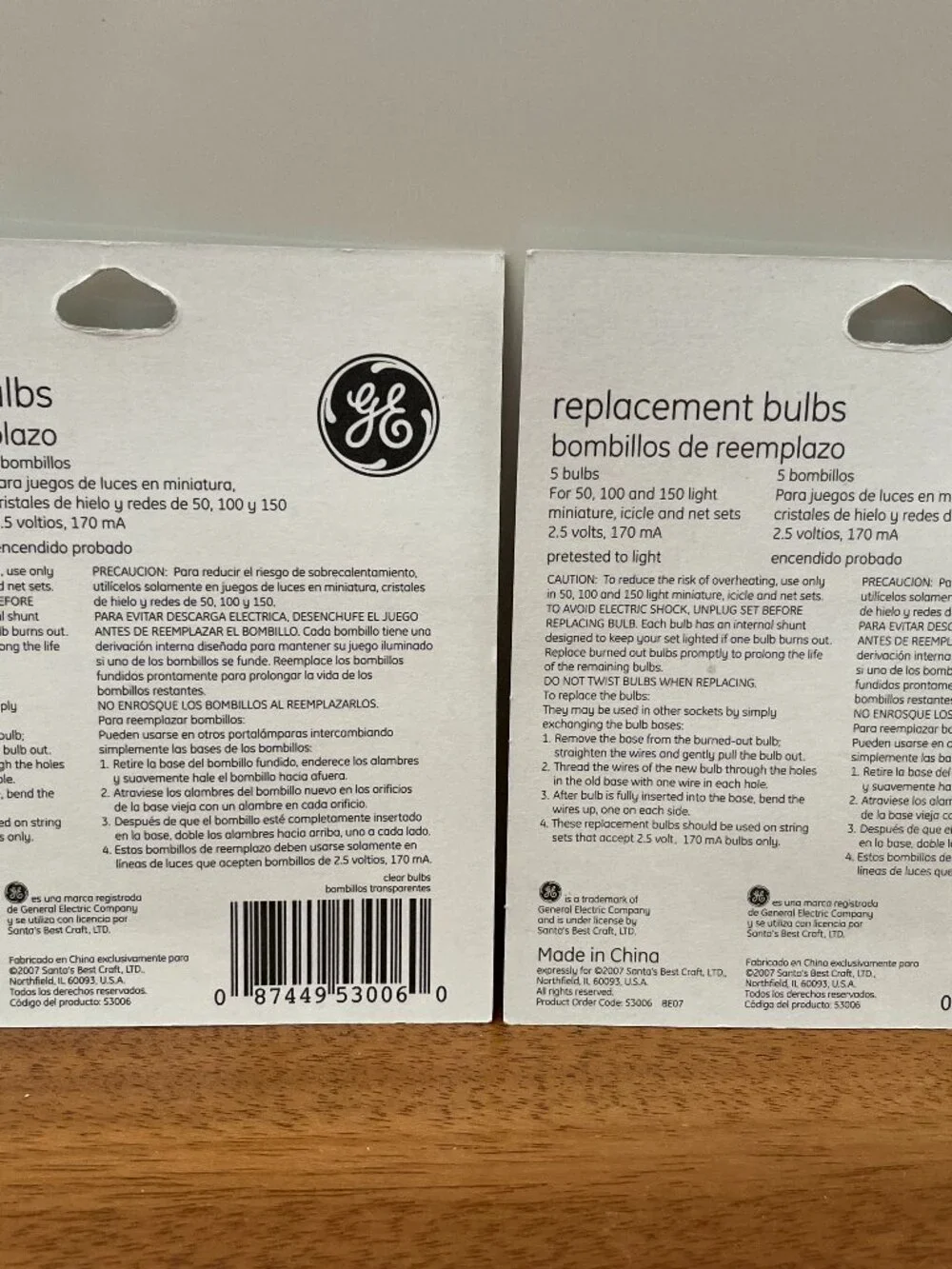 NEW 2 pkgs GE 5-ct replacement bulb sets (2.5V), wedding/shower/holiday lighting